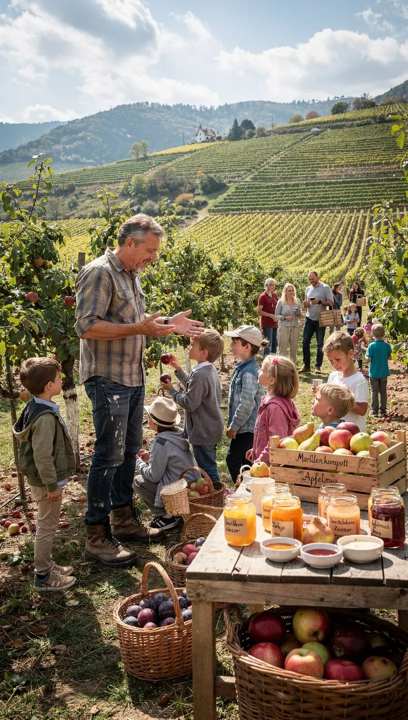 Ein traditioneller Wiener Schnitzel, knusprig gebraten und serviert mit Kartoffelsalat und Preiselbeeren.